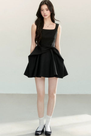 Black Bow Suspender Dress