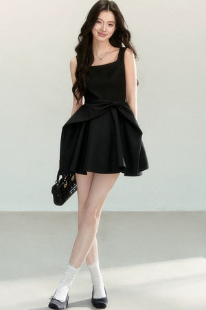 Black Bow Suspender Dress
