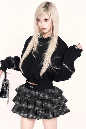 Black Cat Plush Hoodie