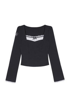 Black Faux Fishbone Slim-Fit T-Shirt