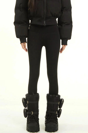 Black High-Waisted Autumn Pants