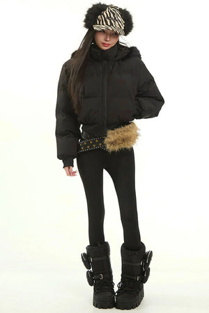 Black High-Waisted Autumn Pants
