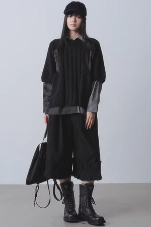 Black High-Waisted Wide-Leg Pants