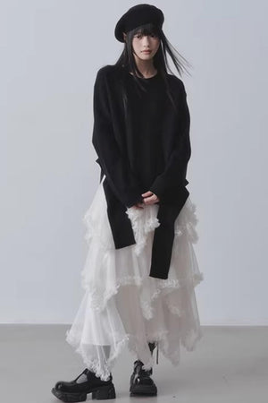 Black Irregular Sweater