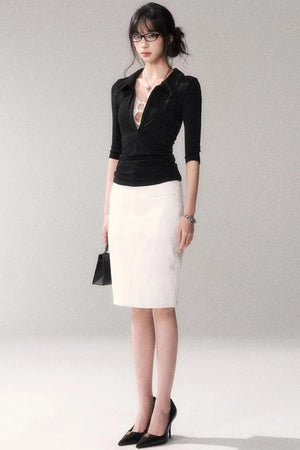 Black Lace Patchwork Top