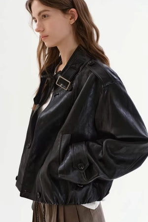 Black Matte Leather Jacket