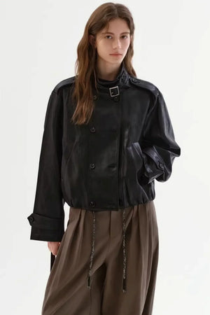 Black Matte Leather Jacket