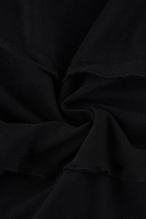 Black Metal Ring Tie Irregular Layered Tulle Skirt