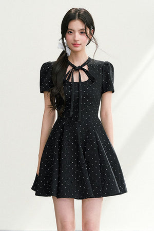 Black Polka Dot Puffy Dress
