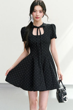 Black Polka Dot Puffy Dress