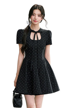 Black Polka Dot Puffy Dress