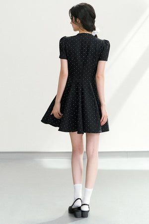 Black Polka Dot Puffy Dress