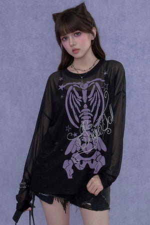 Black & Purple Mesh Cover-Up Set-Up