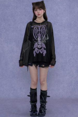 Black & Purple Mesh Cover-Up Set-Up