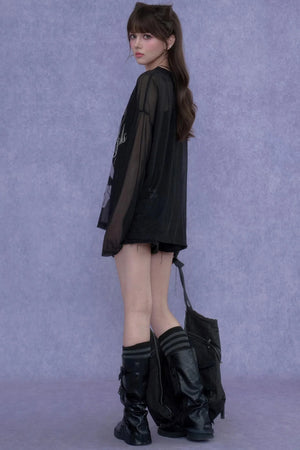 Black & Purple Mesh Cover-Up Set-Up