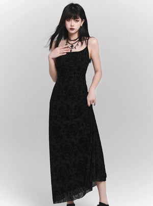 Black Retro Slip Dress