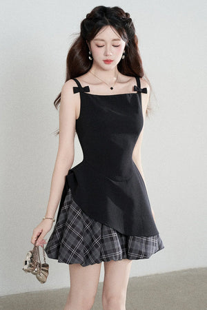 Black Ruffle Spaghetti Dress