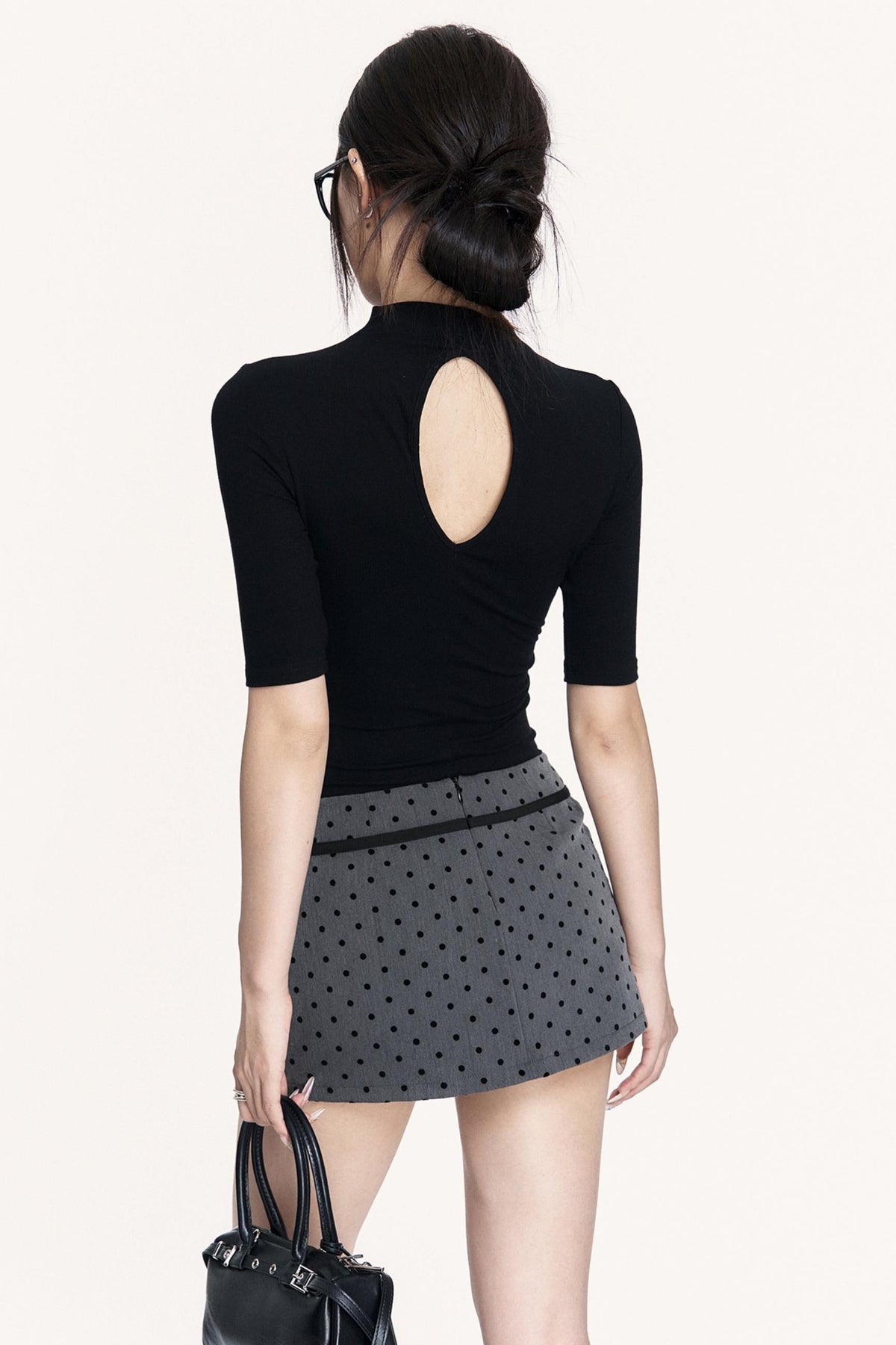 Black Small Turtleneck Top