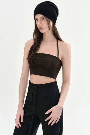 Black Straight-Leg Flared Pants
