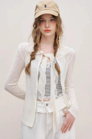Black Stripe Lace Camisole