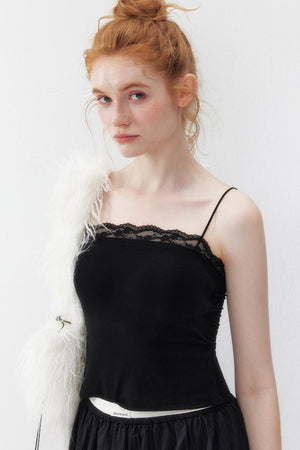 Black Tencel Lace Camisole