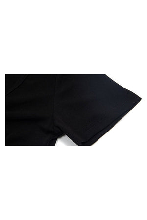 Black V-Neck Y2K Top