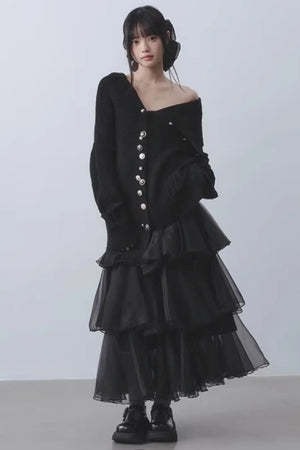 Black Veil Mesh Skirt