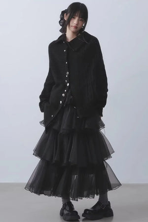 Black Veil Mesh Skirt
