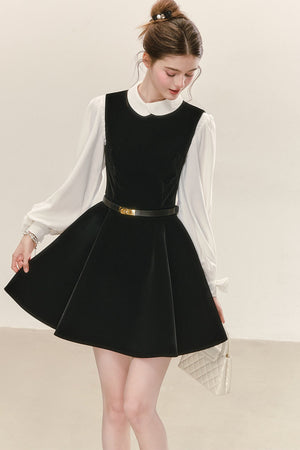 Black Velvet Sleeveless Tank Dress