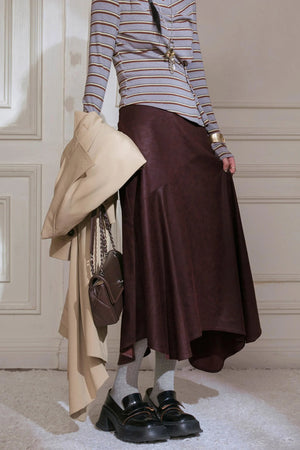 Blended Texture Irregular Skirt