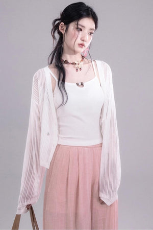 Blossom Breeze Ruffle Sleeve Tie Set-Up