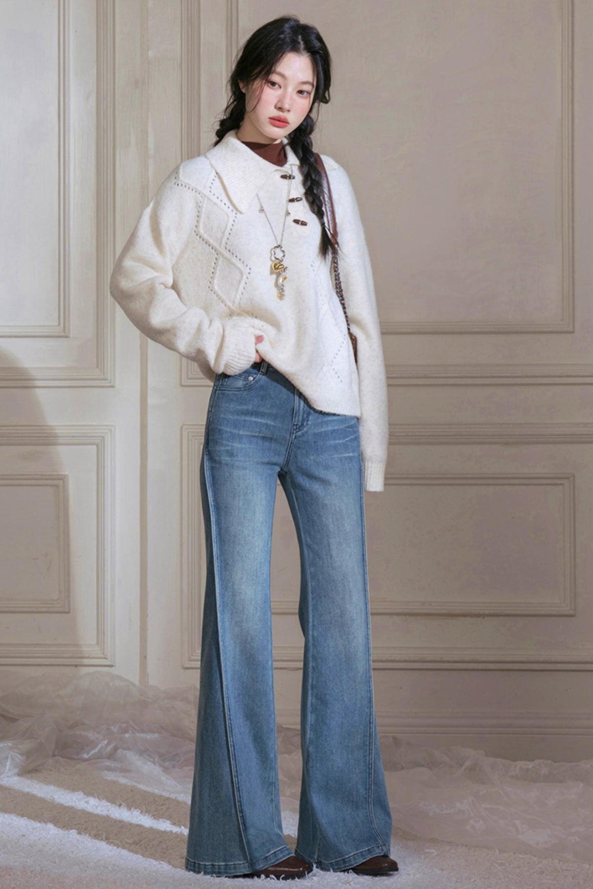 Blue Flared Pants