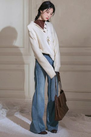 Blue Flared Pants