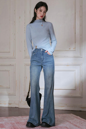 Blue Flared Pants