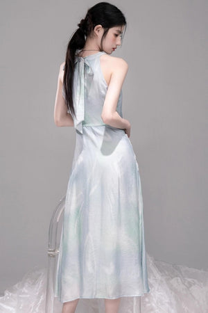 Blue Halterneck Dress