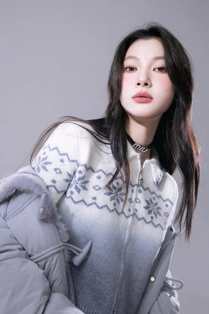 Blue Lagoon Gradient Jacquard Sweater