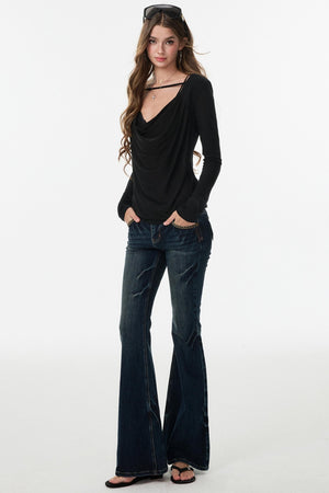 Blue Lightning Bootcut Pants