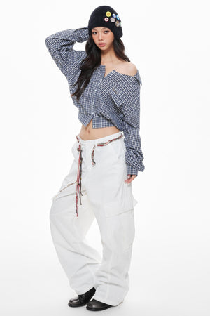 Blue Plaid Skirt Set-Up