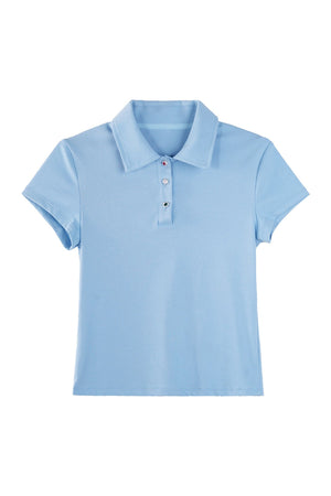 Blue Polo Collar T-Shirt