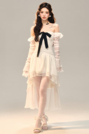 Blue Slim Bow Dress