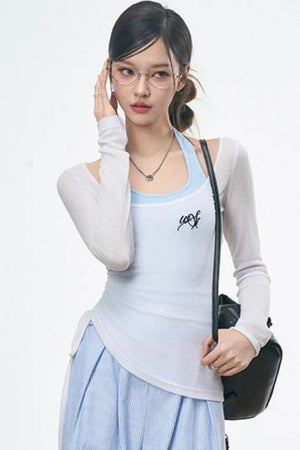 Blue Striped Ensemble Pants Set-Up