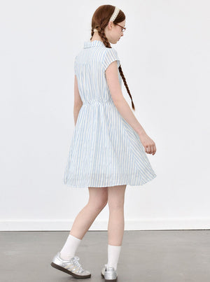Blue White Plaid Preppy Dress