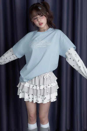 Blue & White Splice T-Shirt