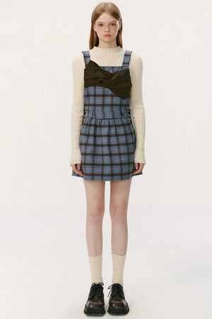 Blueberry Wool-Blend A-Line Short Dress