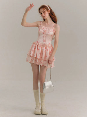 Blush Satin Suspender Dress