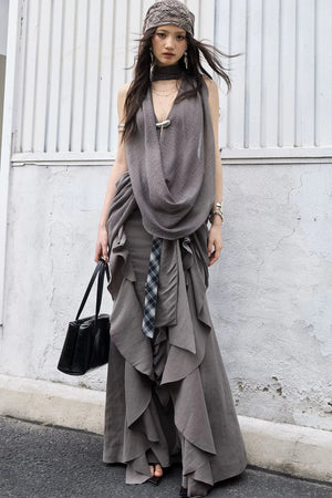 Bohemian Distressed Ruffled Skirt