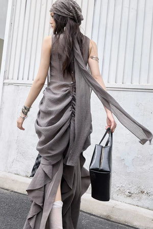 Bohemian Distressed Ruffled Skirt