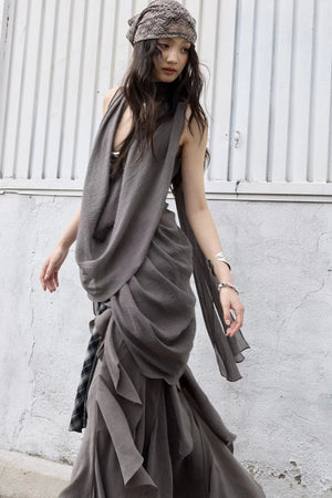 Bohemian Distressed Ruffled Skirt
