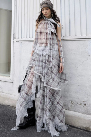 Bohemian Lace Plaid Two-Piece Set-Up