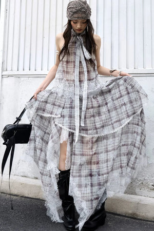Bohemian Lace Plaid Two-Piece Set-Up